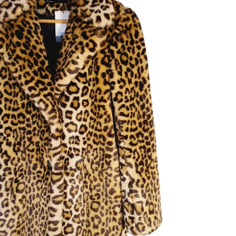 Casaco de Pelo Animal Print Leopardo