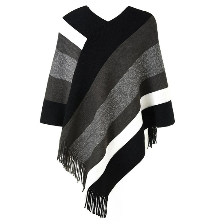 Poncho Tricot Elegance Listrado