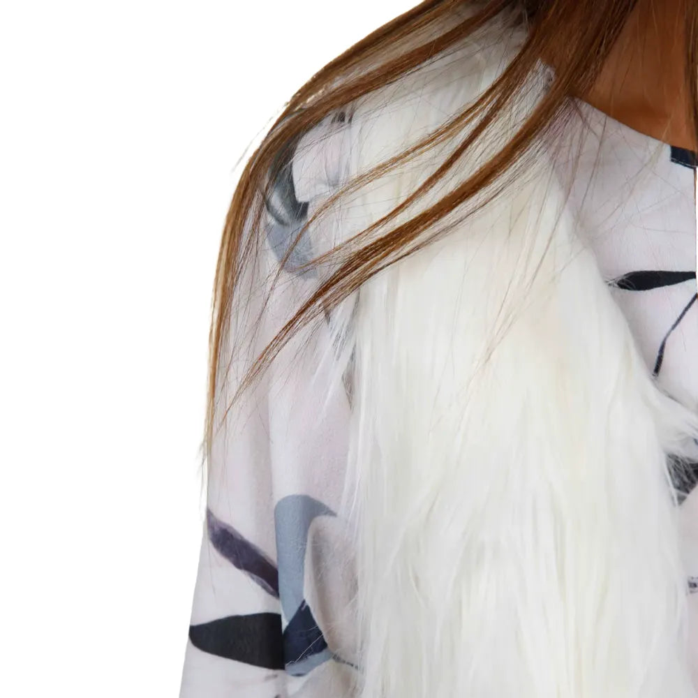 Colete Feminino Branco de Pelo Sintético