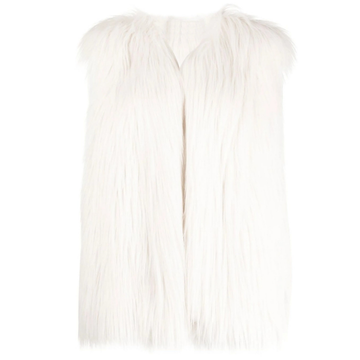 Colete Feminino Branco de Pelo Sintético