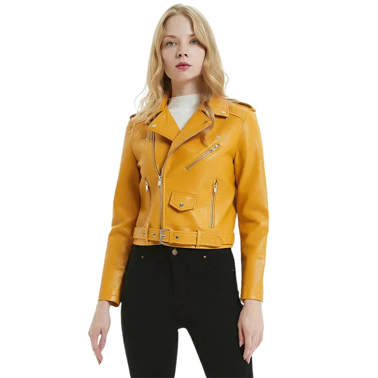 Jaqueta Biker Couro Sintético Color