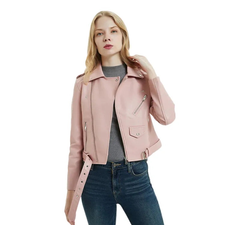 Jaqueta Biker Couro Sintético Color