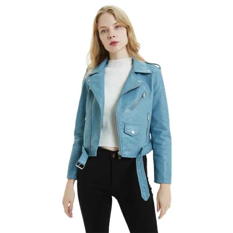 Jaqueta Biker Couro Sintético Color