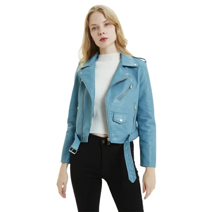 Jaqueta Biker Couro Sintético Color