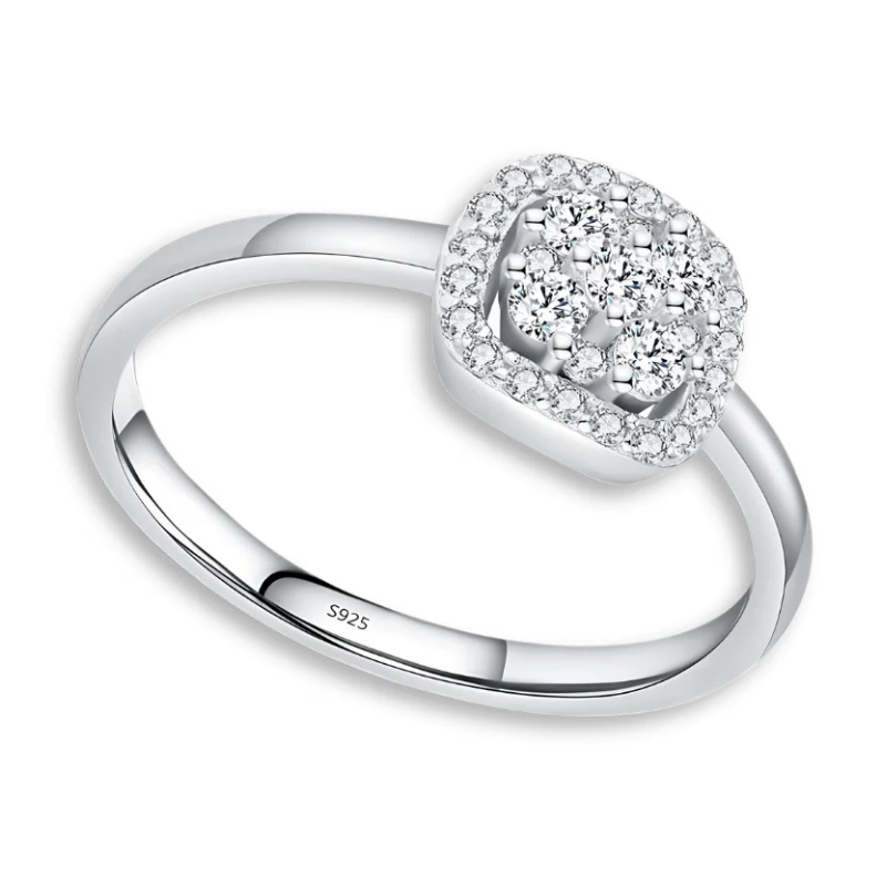 Anel Solitário Moissanite Prata 925