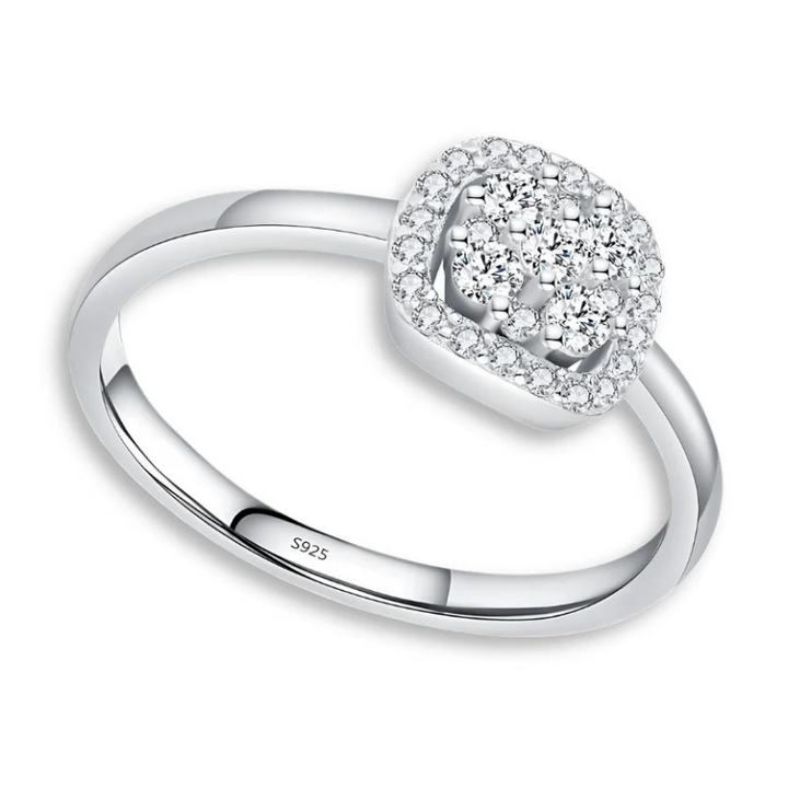 Anel Solitário Moissanite Prata 925