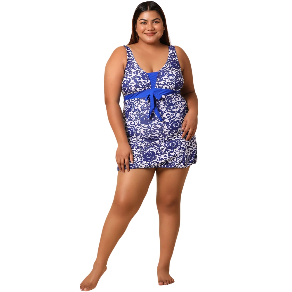 Maiô Swimdress Porcelana Plus Size