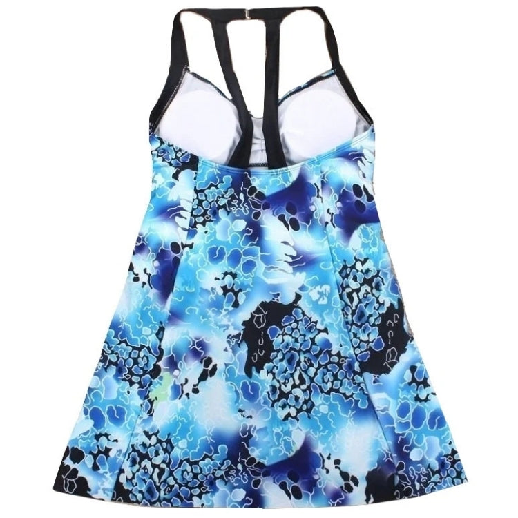 Maiô Com Saia Plus Size Azul Floral