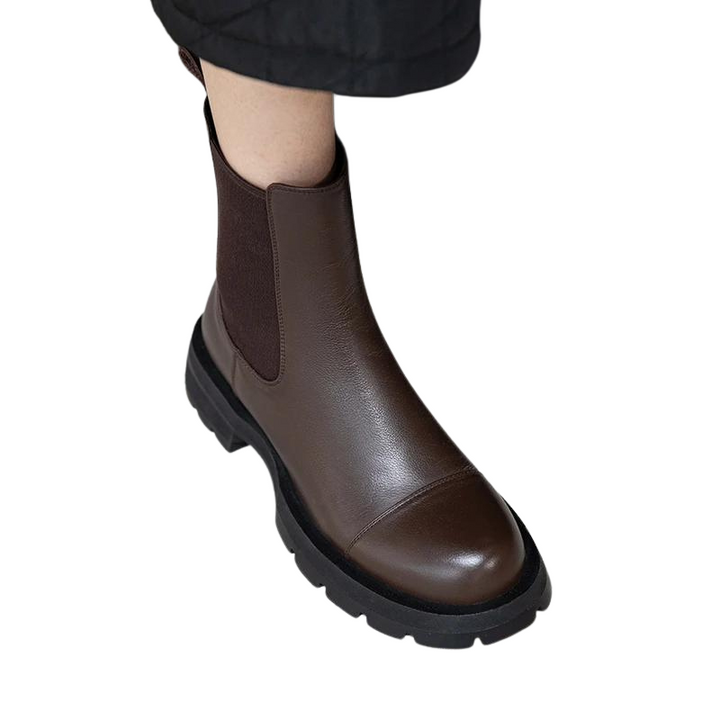 Bota Chelsea Couro Sola Tratorada Marrom - Poderosa