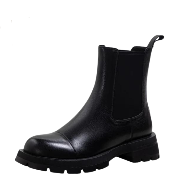 Bota Chelsea Couro Sola Tratorada Preta - Poderosa