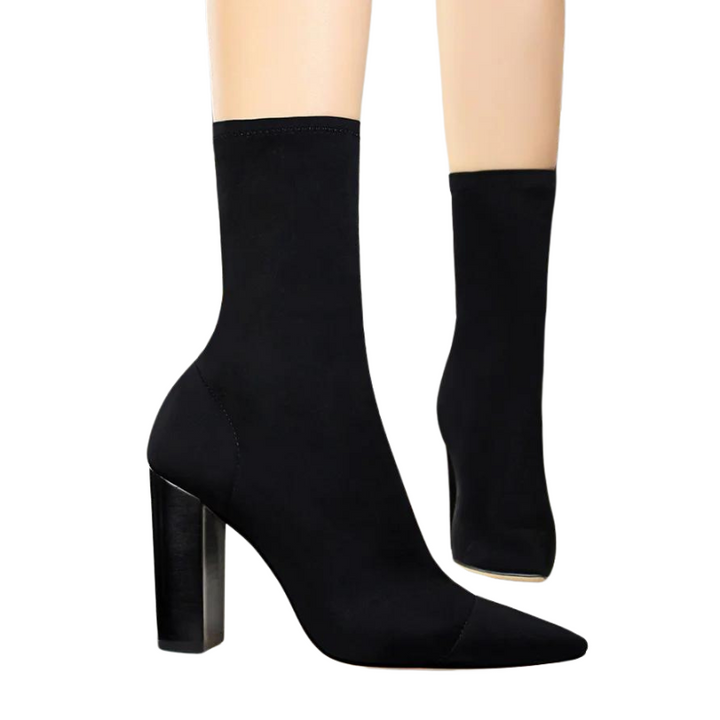 Bota Elegance Com Salto Bloco Preta - Poderosa