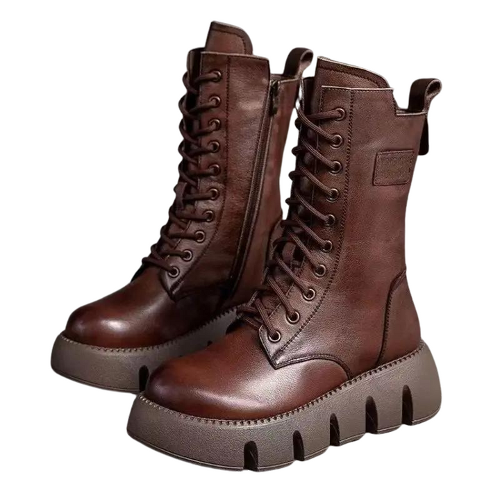 Bota Coturno Tratorada Forro Pelos Marrom - Poderosa