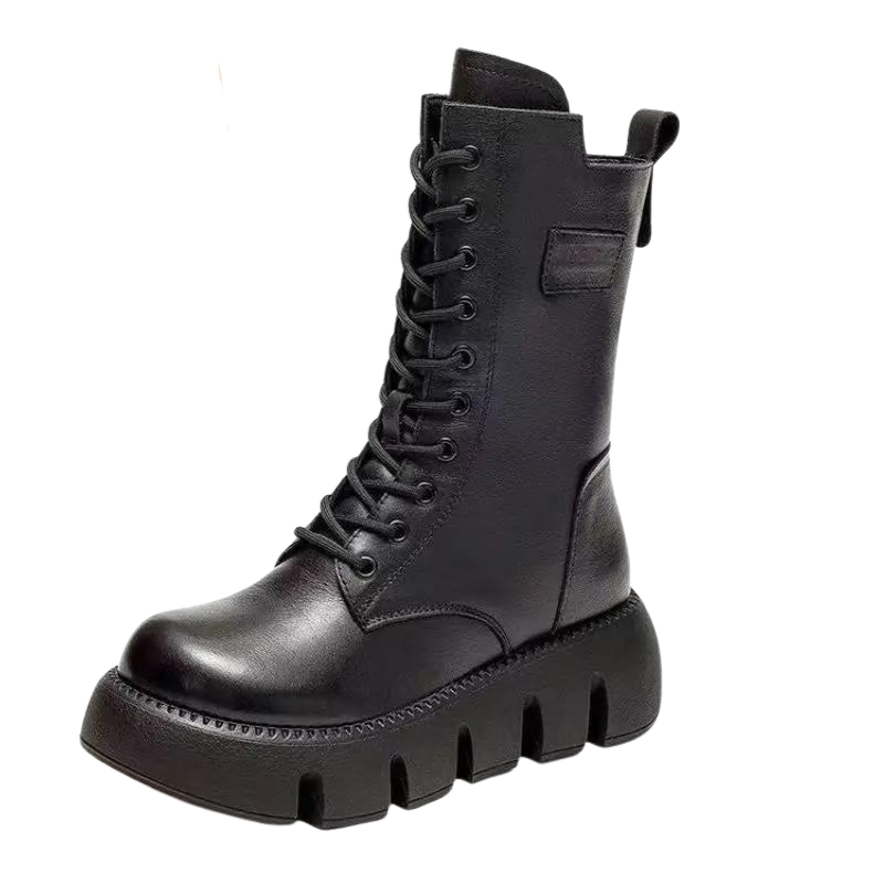 Bota Coturno Tratorada Forro Pelos Preta - Poderosa