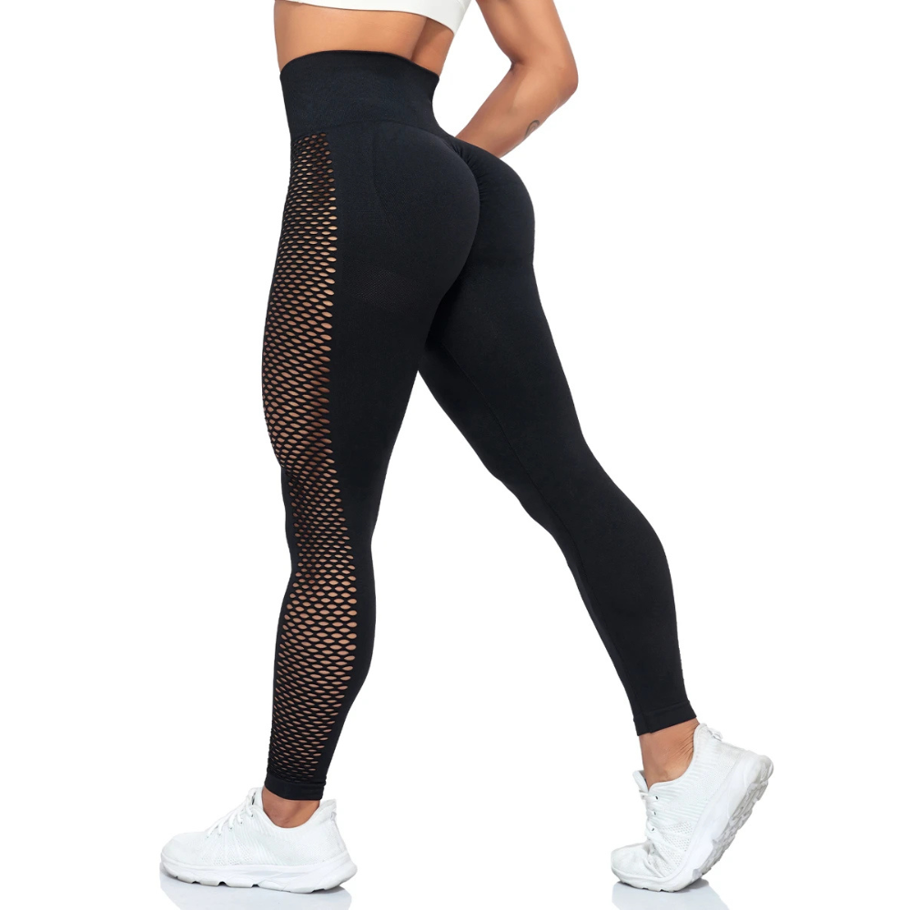 Legging Fitness com Tela Lateral Preta