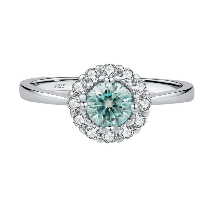 Anel Verde Moissanite Prata 925