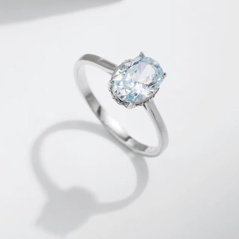 Anel Cristal Celestial Prata 925