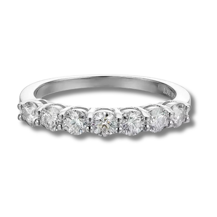 Anel Meia Aliança Zircônias Prata 925