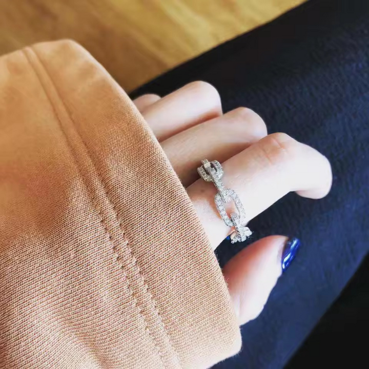 Anel Elo de Zircônias Prata 925 - Poderosa