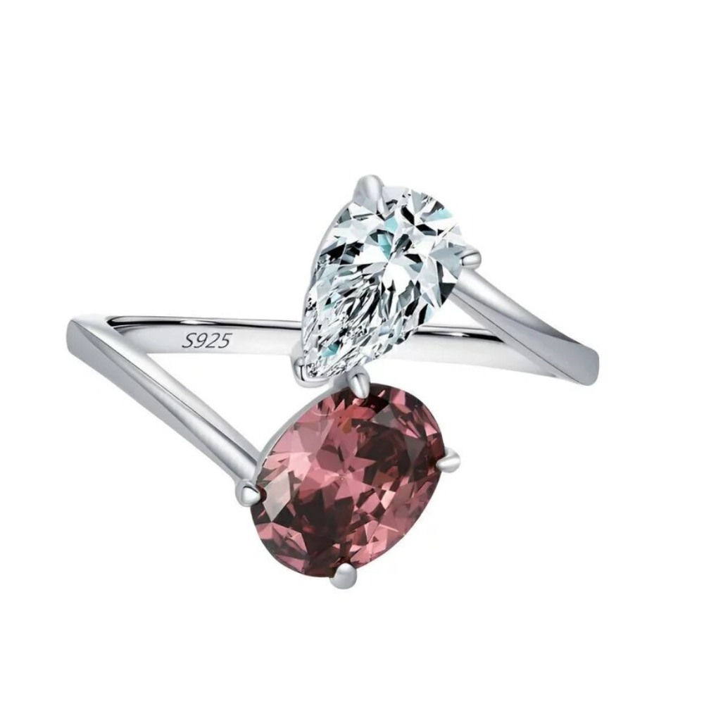 Anel Dueto de Cristais Prata 925 - Poderosa