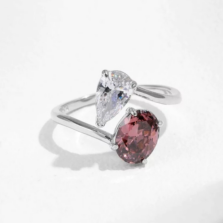 Anel Dueto de Cristais Prata 925 - Poderosa