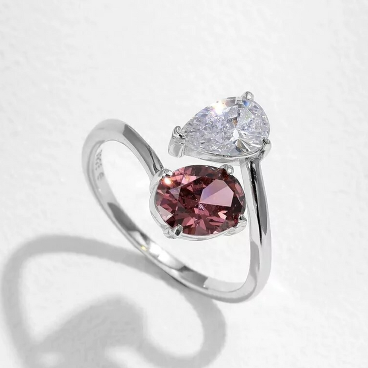 Anel Dueto de Cristais Prata 925 - Poderosa