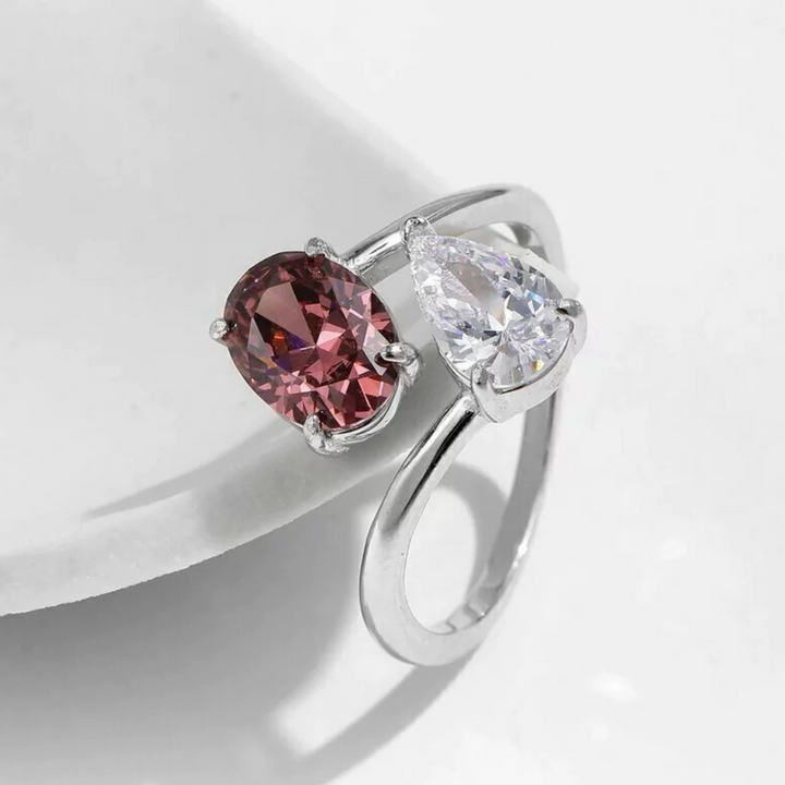 Anel Dueto de Cristais Prata 925 - Poderosa