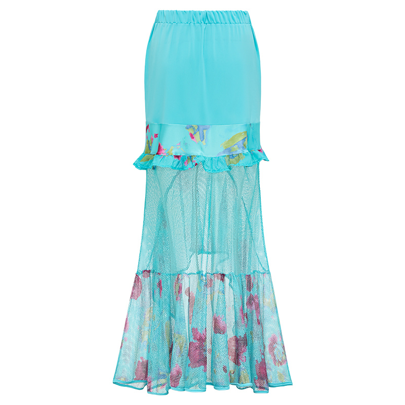 Maiô Azul Turquesa Laço Pink Contrastante