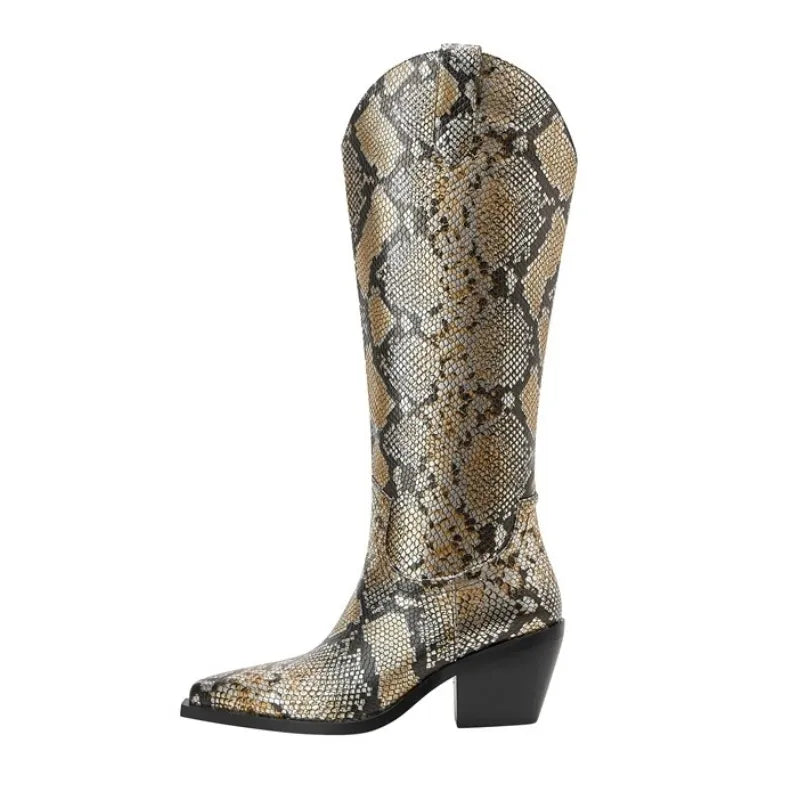 Bota Country Cano Alto Estampa Cobra - Poderosa