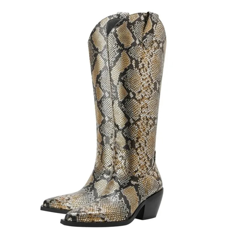 Bota Country Cano Alto Estampa Cobra - Poderosa