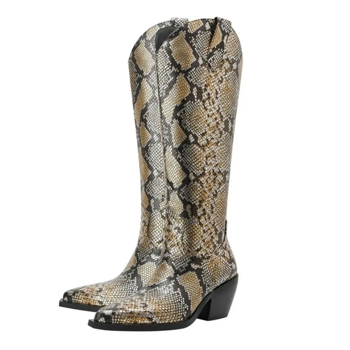 Bota Country Cano Alto Estampa Cobra - Poderosa