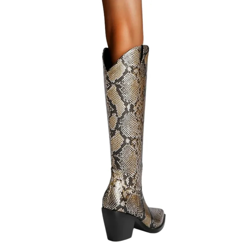 Bota Country Cano Alto Estampa Cobra