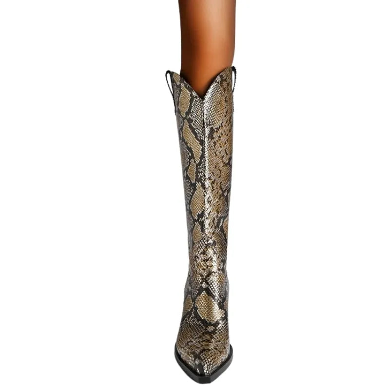 Bota Country Cano Alto Estampa Cobra