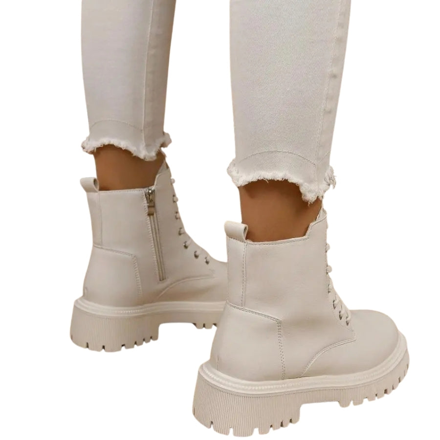 Bota Coturno Forrada Com Zíper Lateral