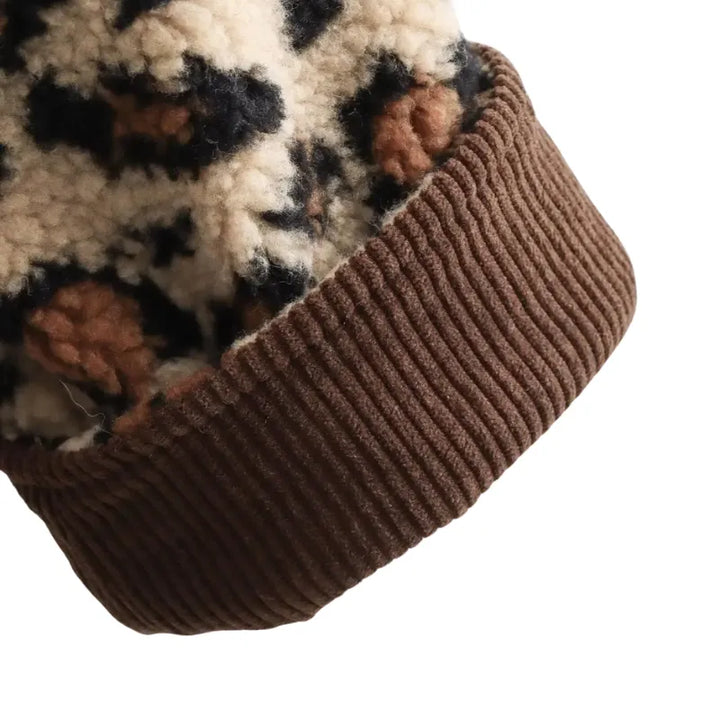 Jaqueta Feminina Pelúcia Animal Print