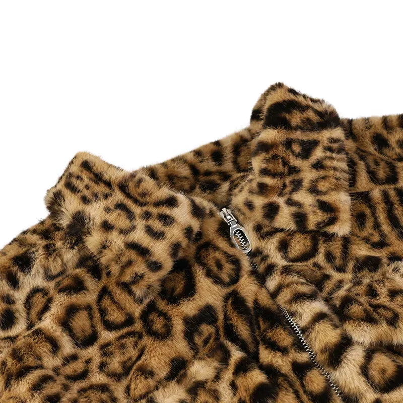 Jaqueta Pelúcia Animal Print Leopardo