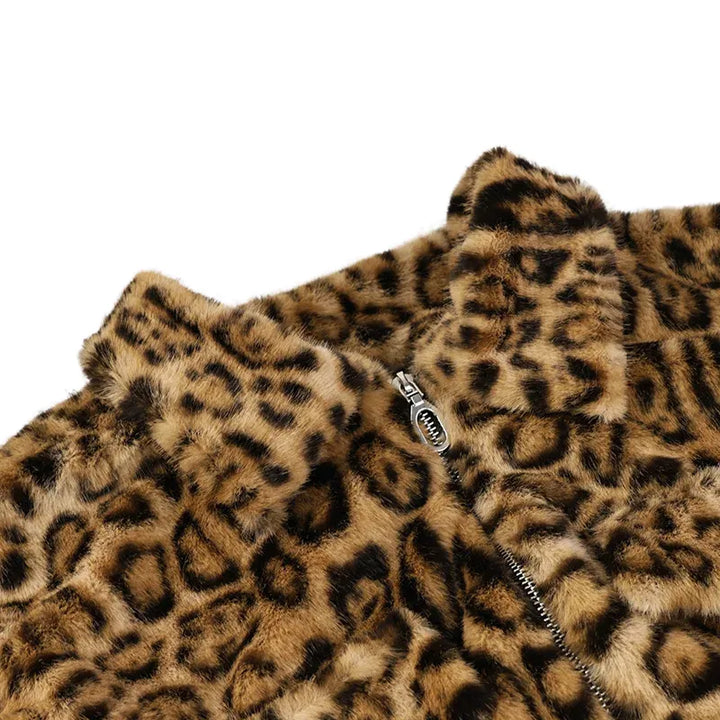 Jaqueta Pelúcia Animal Print Leopardo