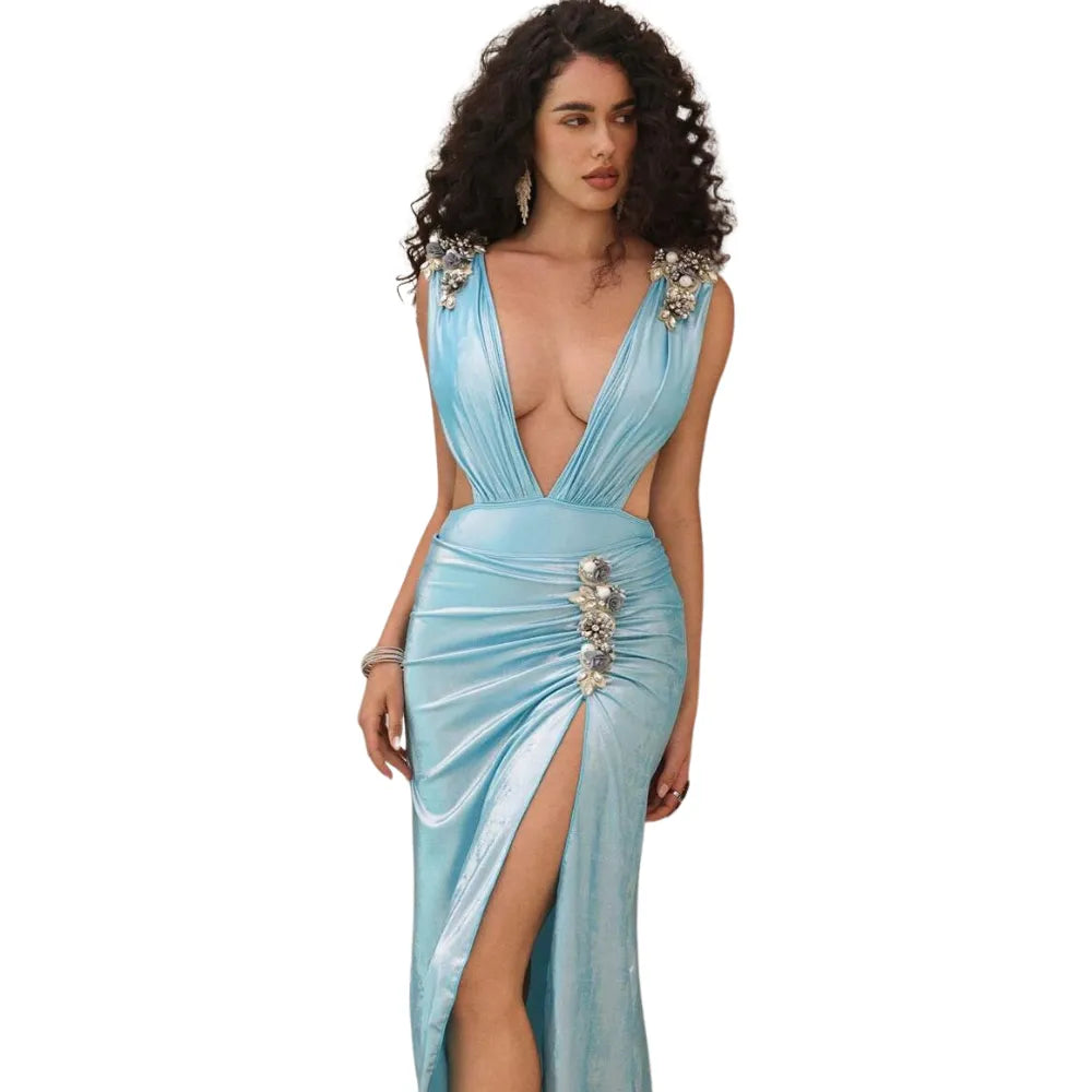 Maiô Azul Oceano Com Pedrarias - Poderosa