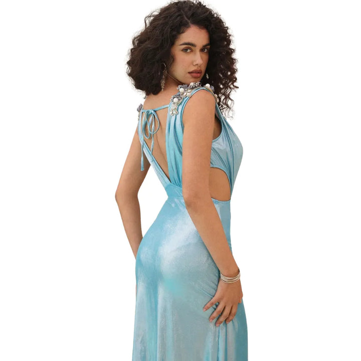 Maiô Azul Oceano Com Pedrarias - Poderosa