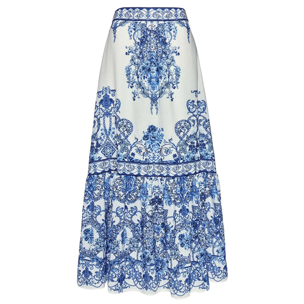 Maiô Azul e Branco Porcelana Retrô