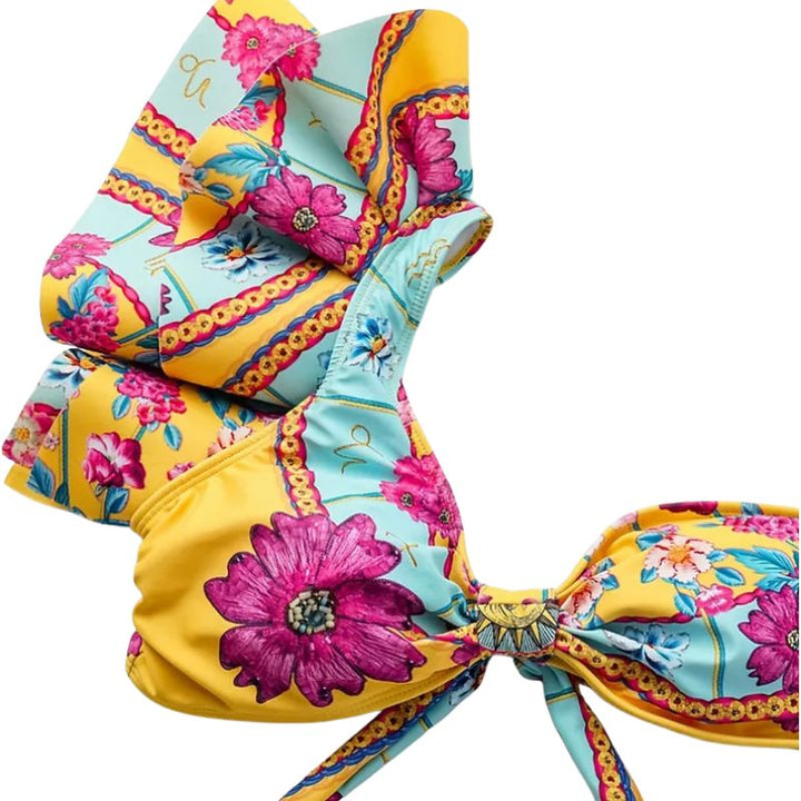 Biquíni Ombro Único Babado Tropical