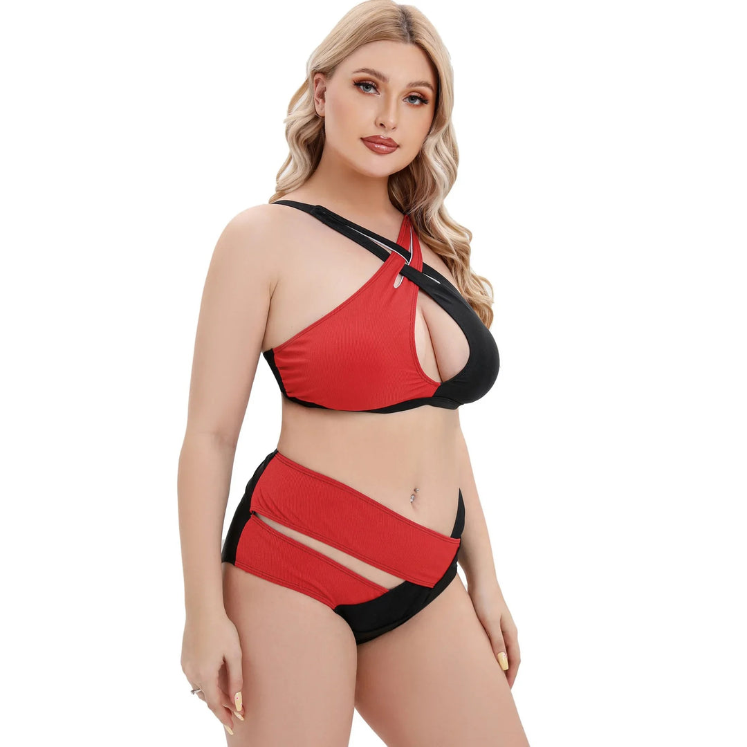 Biquíni Plus Size Cruzado Red & Black
