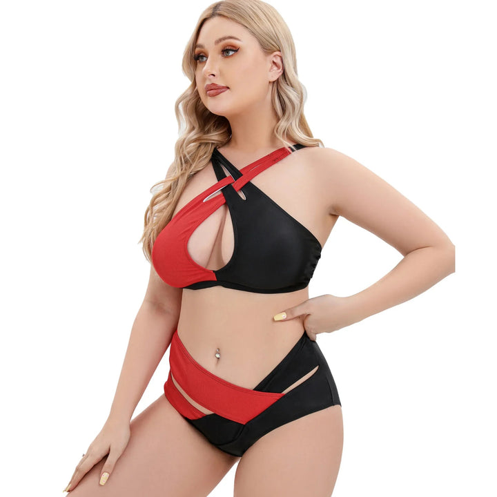 Biquíni Plus Size Cruzado Red & Black