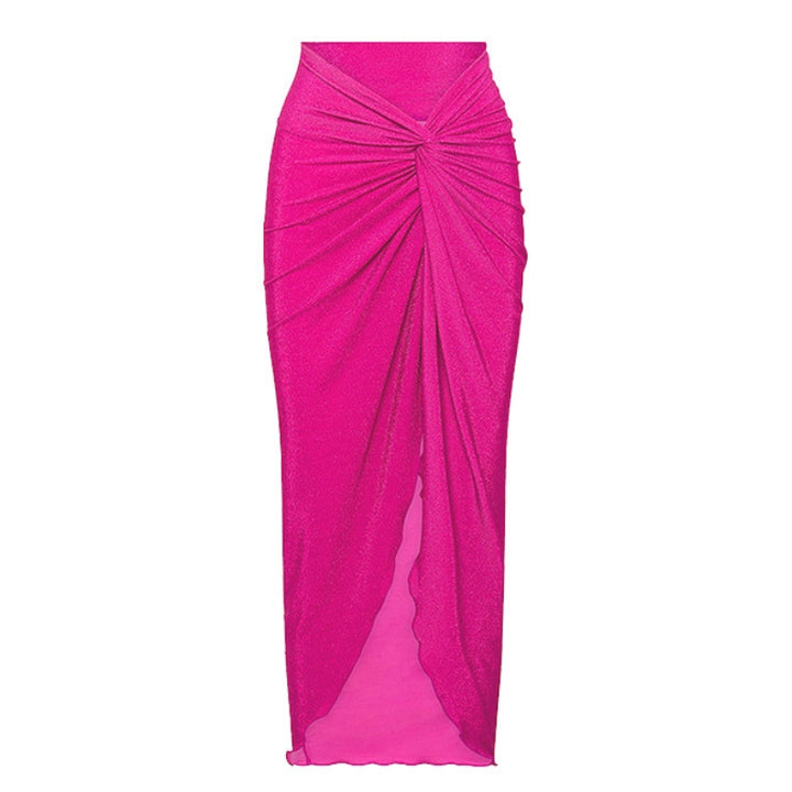 Biquíni Rosa Glamour Manga Longa Crochê -Poderosa