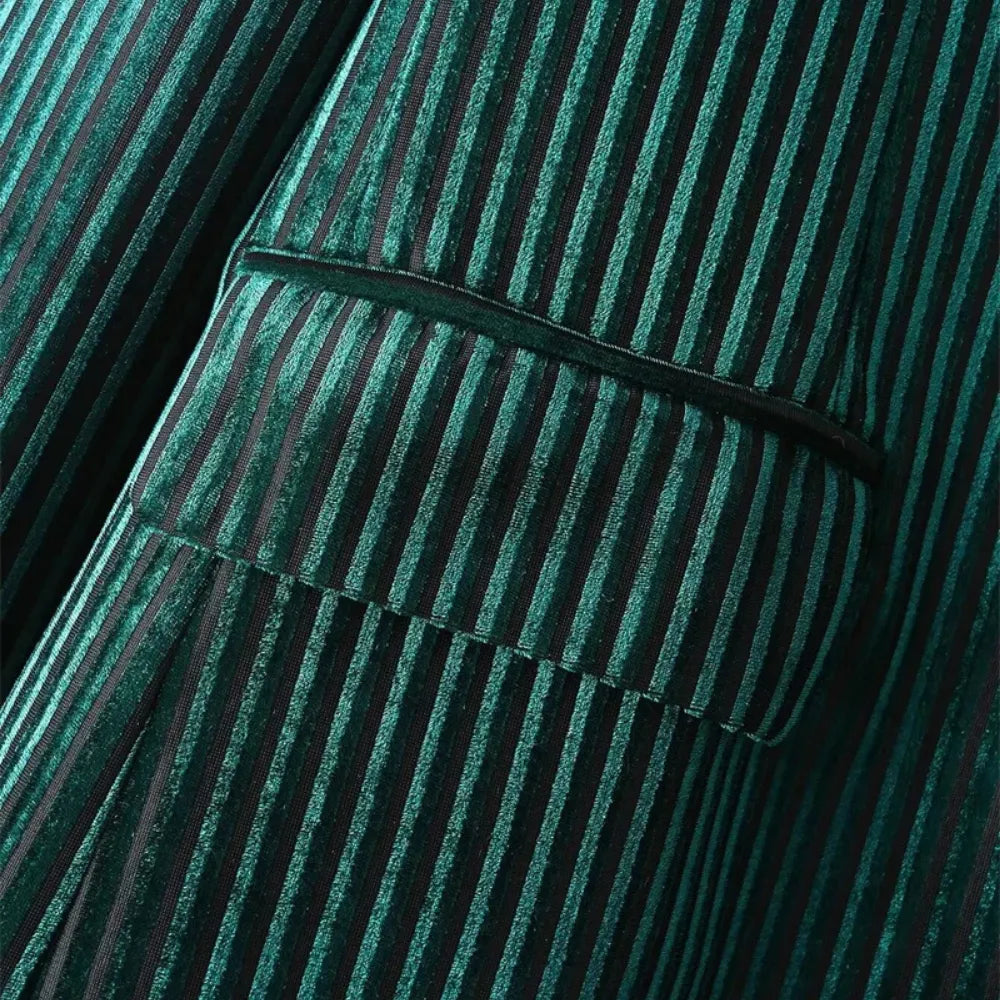 Blazer Veludo Canelado Verde Esmeralda - Poderosa