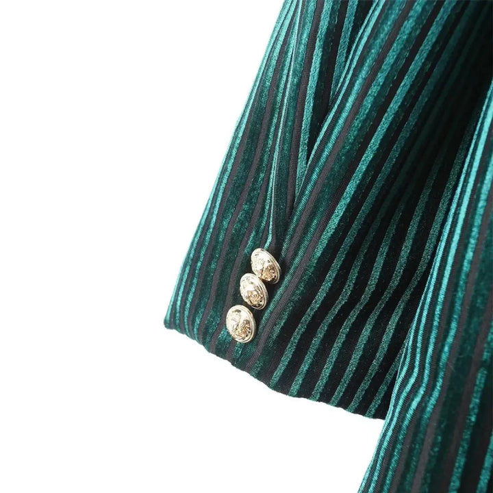 Blazer Veludo Canelado Verde Esmeralda - Poderosa