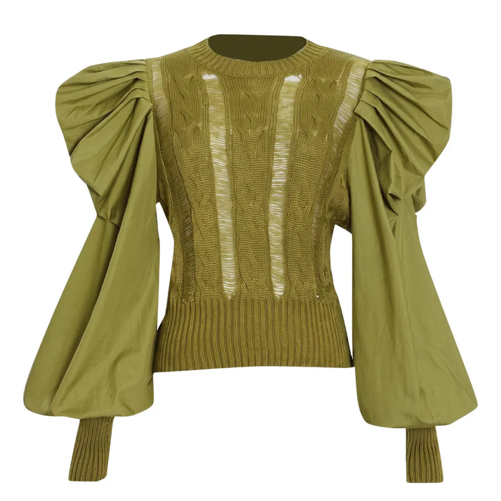 Blusa Tricot Com Manga Bufante - Poderosa 