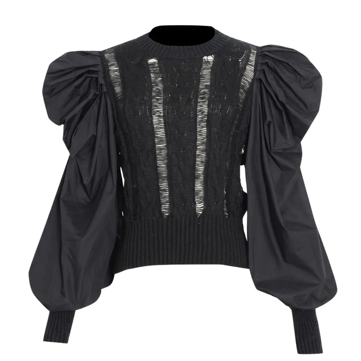 Blusa Tricot Com Manga Bufante - Poderosa 