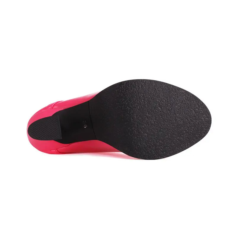 Bota Over The Knee Pink Com Amarração