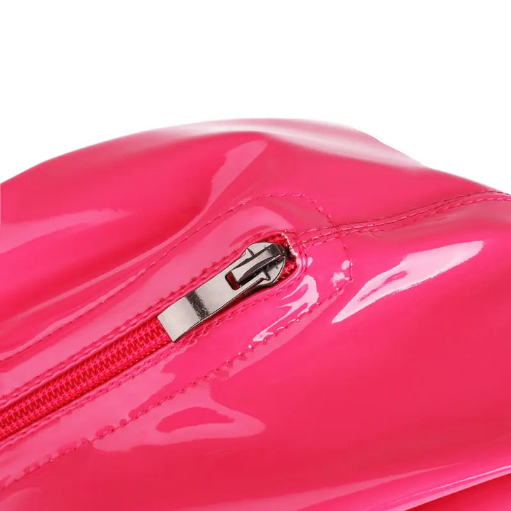 Bota Over The Knee Pink Com Amarração