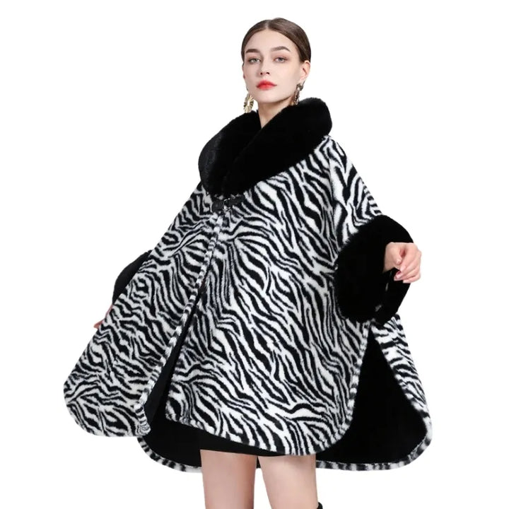 Casaco Poncho Animal Print Zebra
